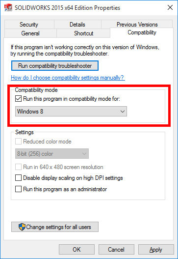 windows 8 run in compatibility mode