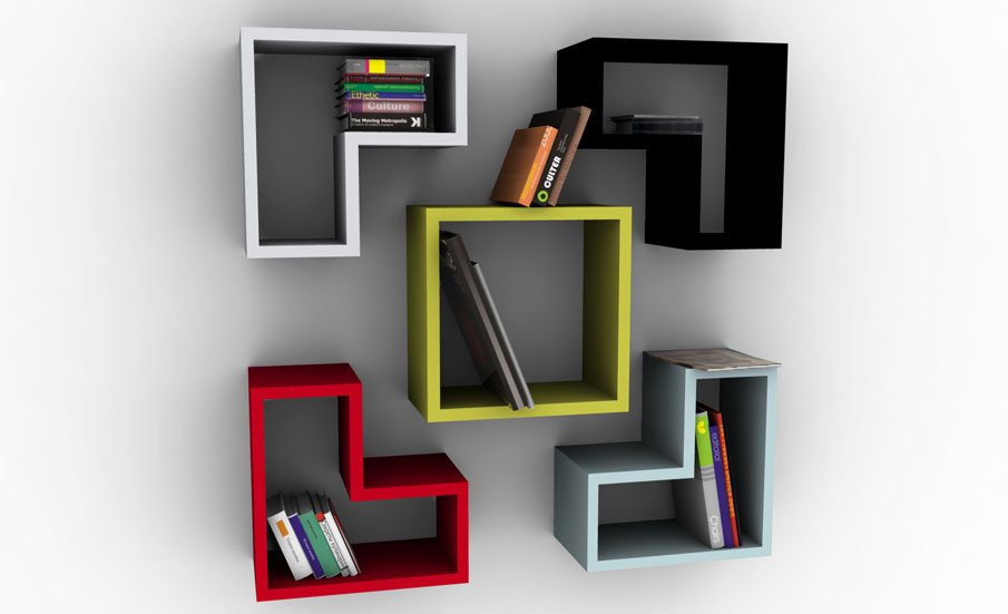 Bookshelf with links, click areas to follow the link